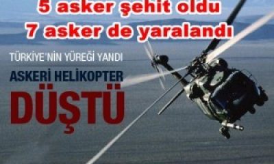 Hakkari’den Havalanan Askeri Helikopter Düştü: 5 Şehit