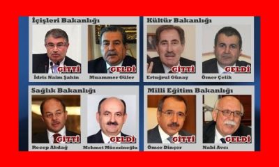 Kabinede Revizyon Dört Bakan Değiştirildi