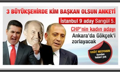 CHP’nin 3 Büyükşehirde Kim Aday Olsun Anketi