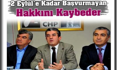 2 Eylül’e Kadar Adaylık İçin Başvurmayan Hakkını Kaybeder
