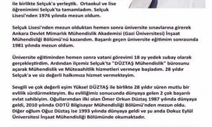 Düztaş Neden Aday Olduğunu Açıkladı