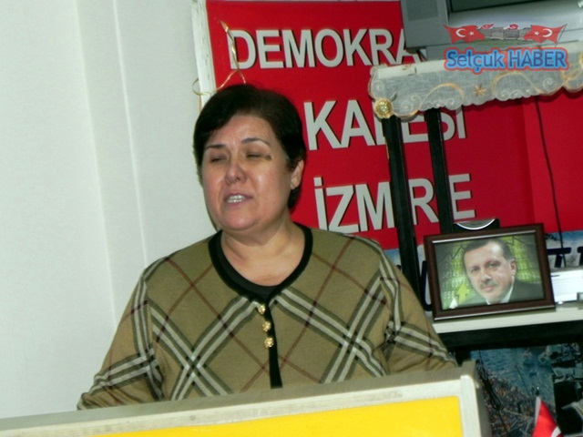 AKP SELÇUK ÝLÇE BAÞKANI SEMA YEÞÝLÇÝMEN KONUÞUYOR DHA VEYSEL ERO