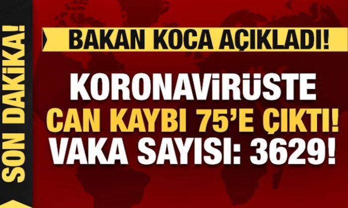 Bakan Koca koronavirüste son rakamı açıkladı: Can kaybı 75’e çıktı