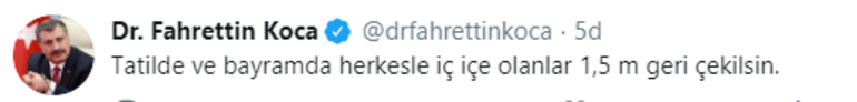 Son dakika... Sağlık Bakanı Fahrettin Kocadan 1.5 metre uyarısı